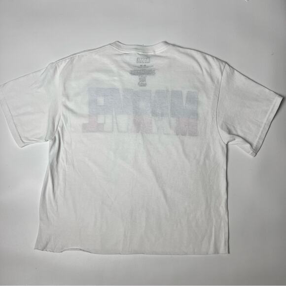 Marvel Red White and Blue Cropped Short Sleeve Graphic Tee Sz M - Picture 7 of 8